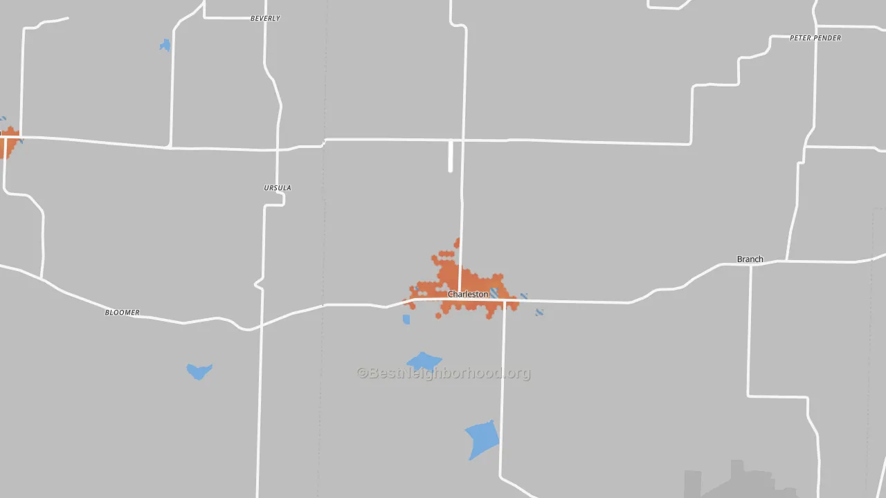 Bike Grade map of 72933, AR