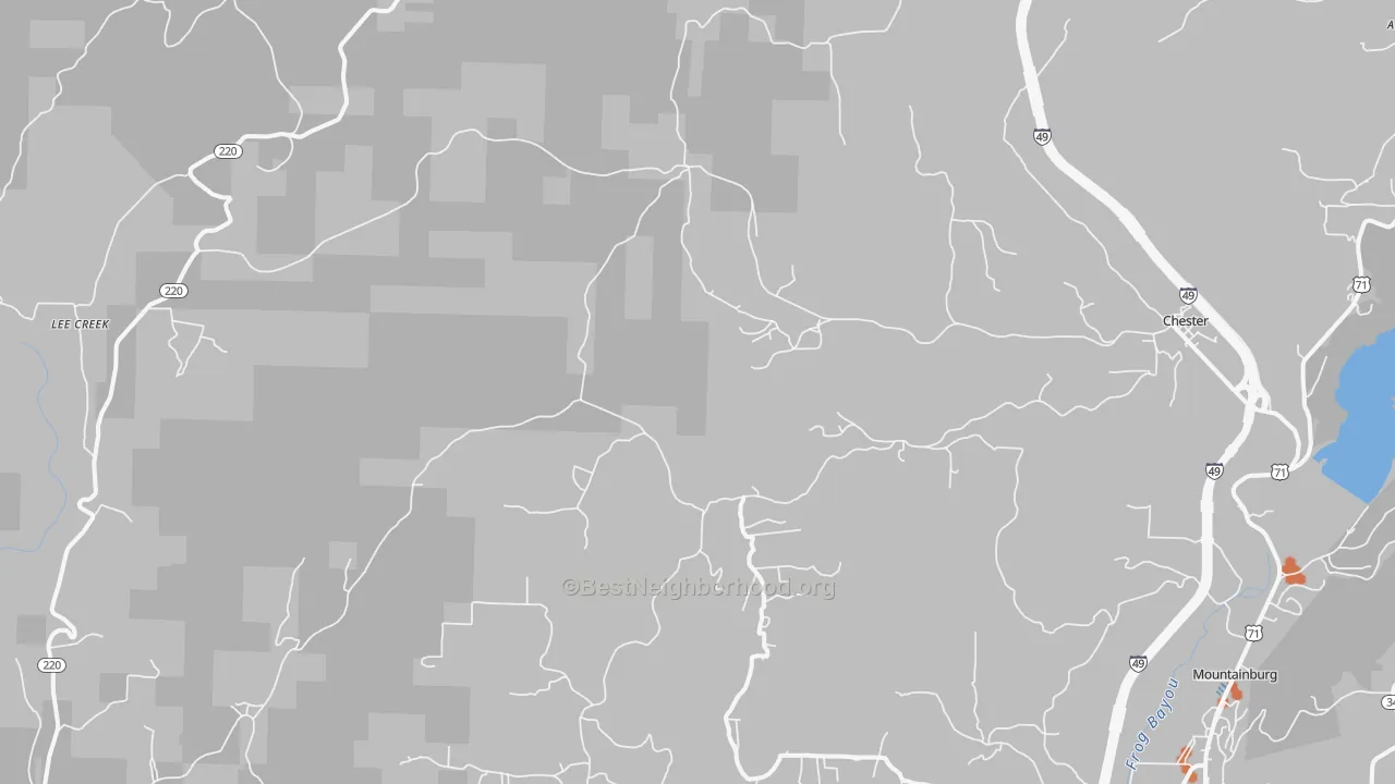 Bike Grade map of 72934, AR