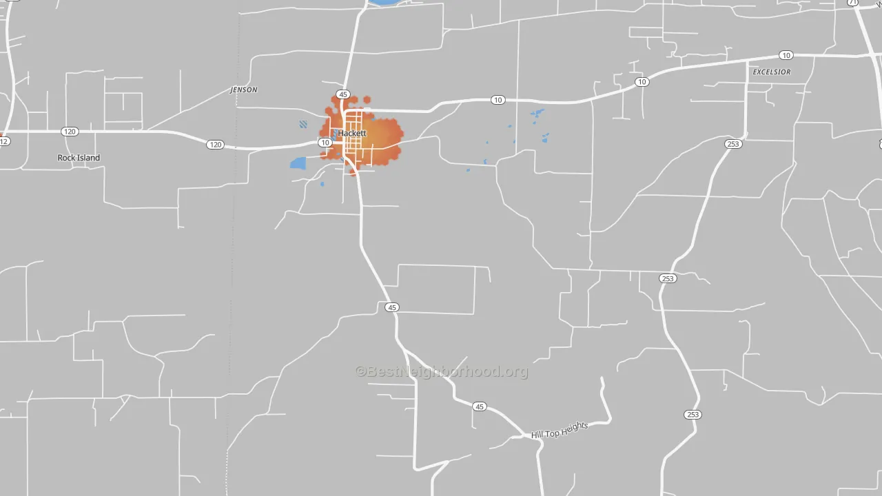 Bike Grade map of 72937, AR