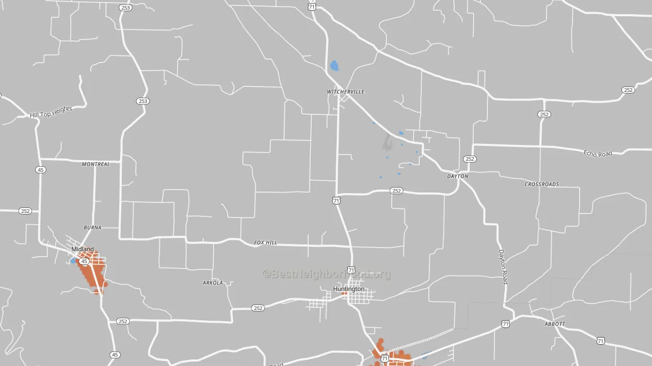 Bike Grade map of 72940, AR
