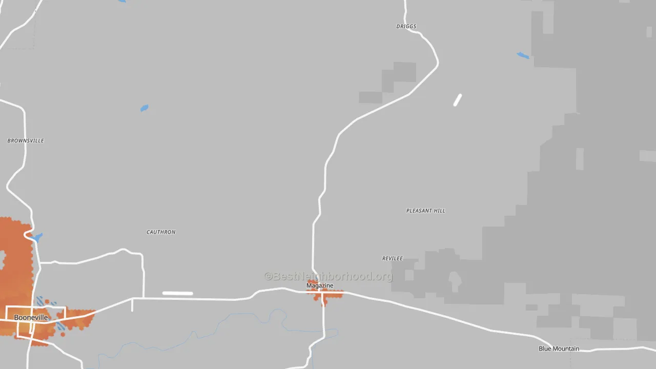 Bike Grade map of 72943, AR