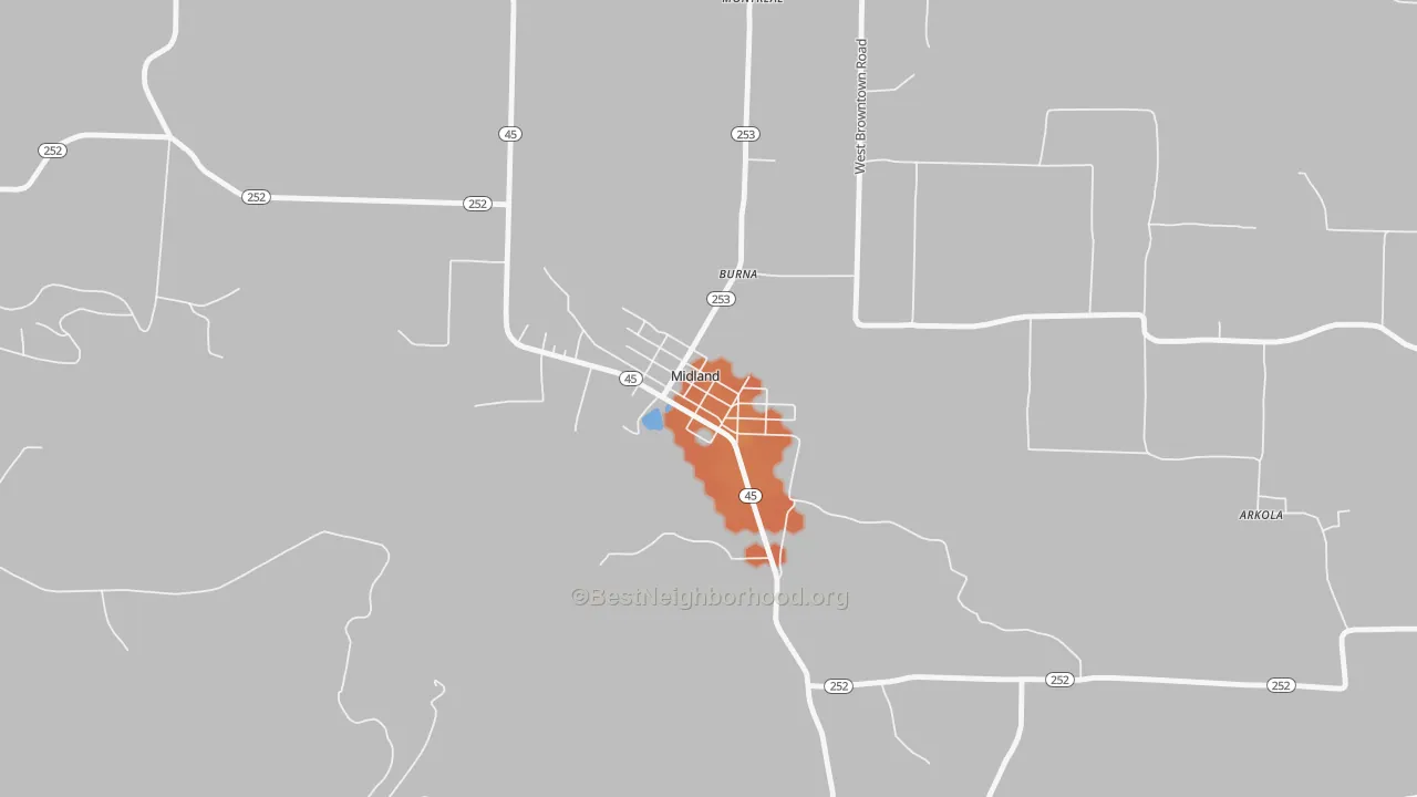 Bike Grade map of 72945, AR
