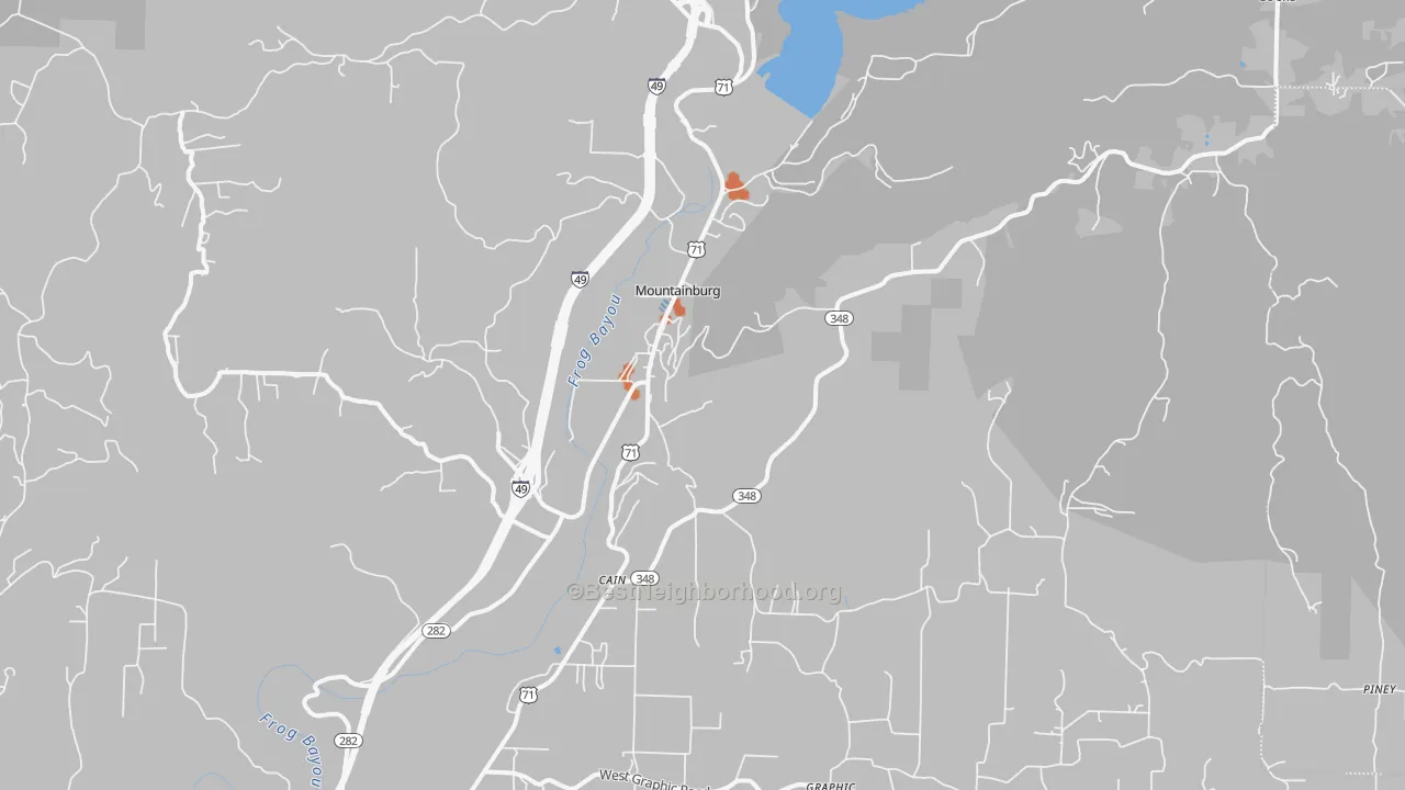 Bike Grade map of 72946, AR