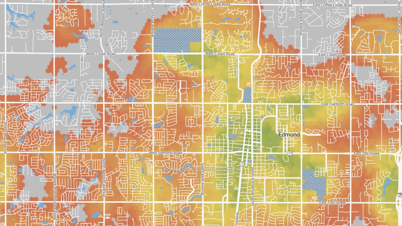 Bike Grade map of 73003, OK