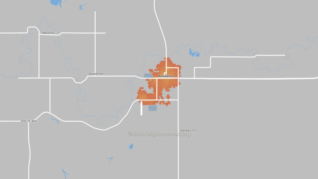 Bike Grade map of 73005, OK