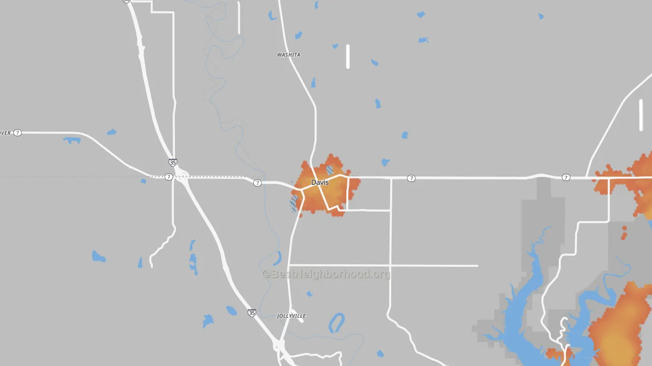 Bike Grade map of 73030, OK