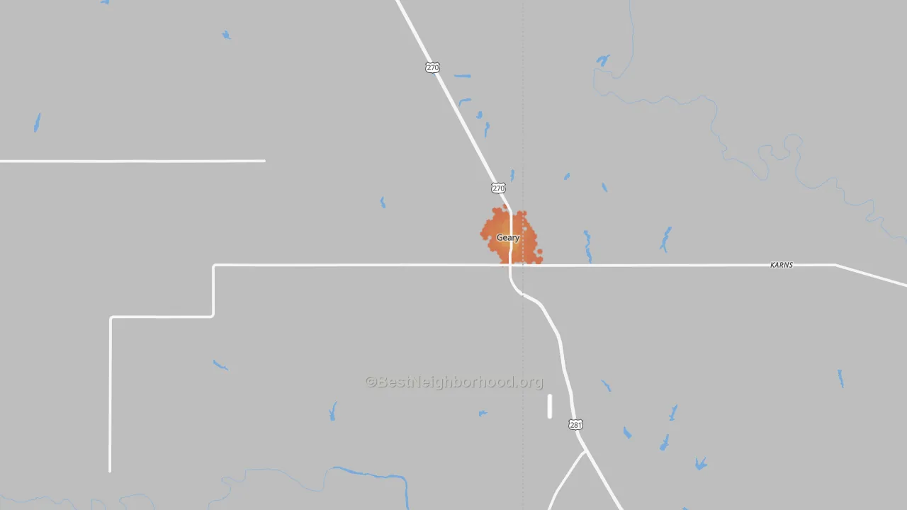 Bike Grade map of 73040, OK