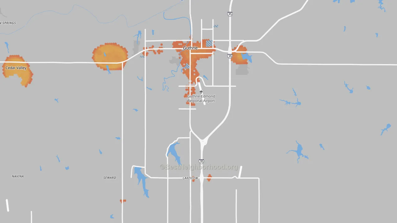 Bike Grade map of 73044, OK