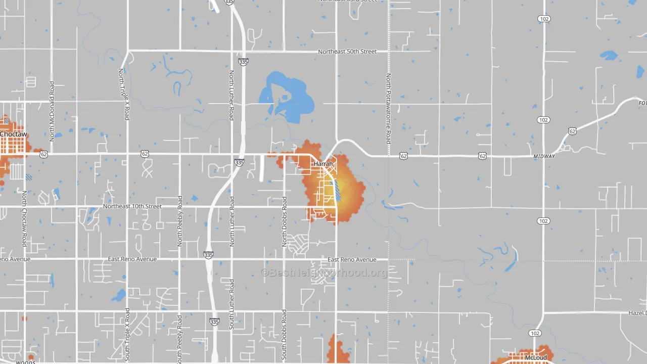Bike Grade map of 73045, OK