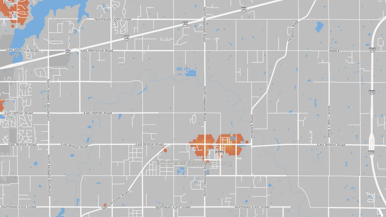 Bike Grade map of 73049, OK