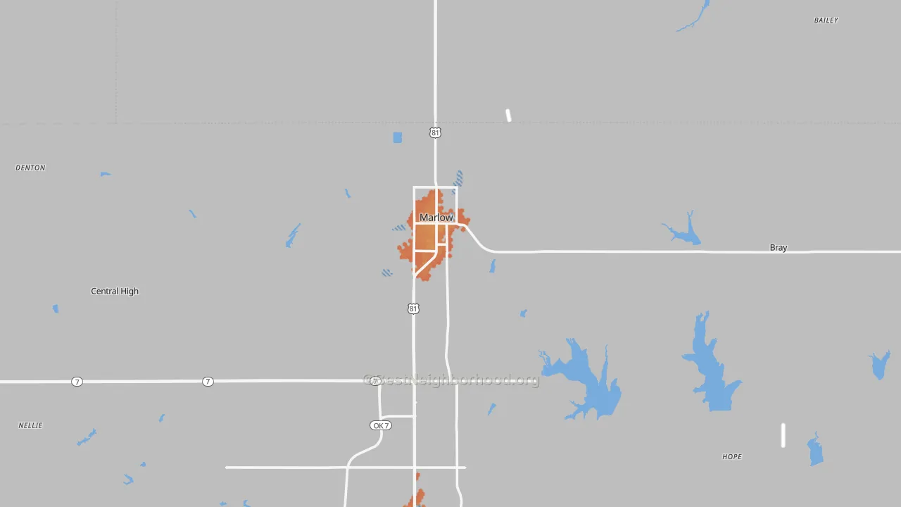 Bike Grade map of 73055, OK