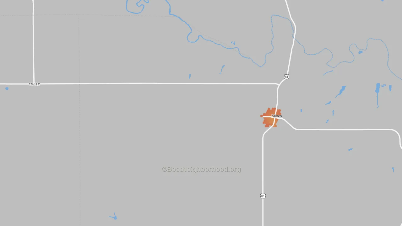 Bike Grade map of 73059, OK