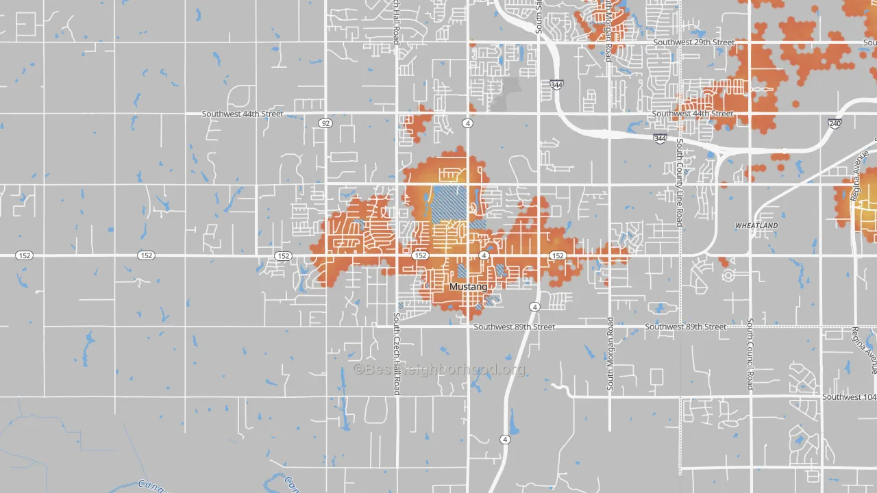 Bike Grade map of 73064, OK