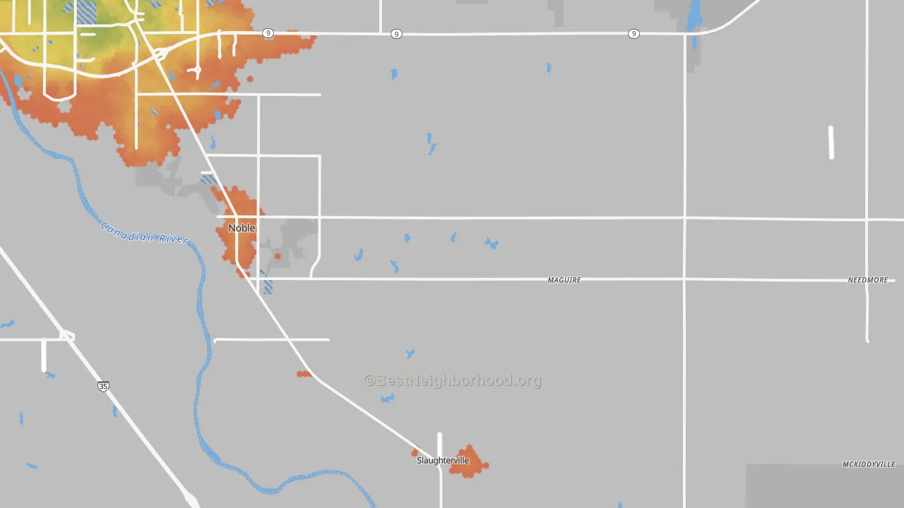 Bike Grade map of 73068, OK