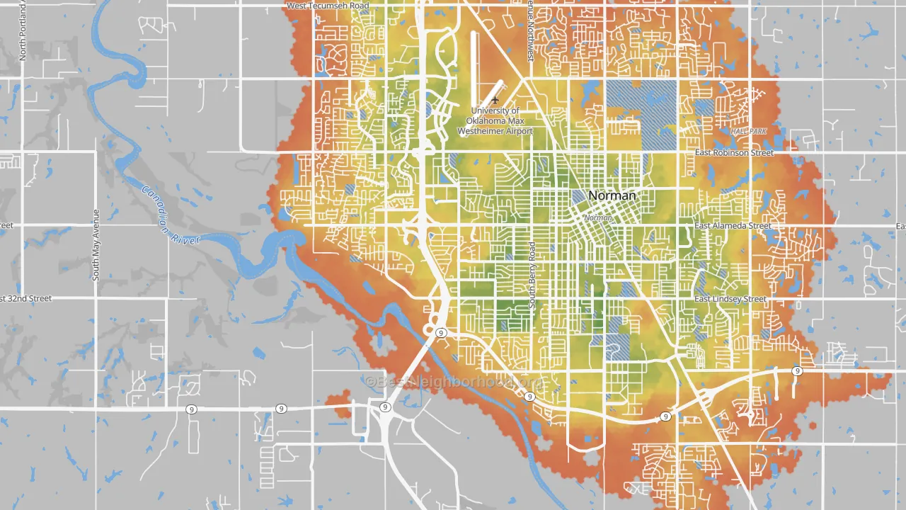 Bike Grade map of 73072, OK