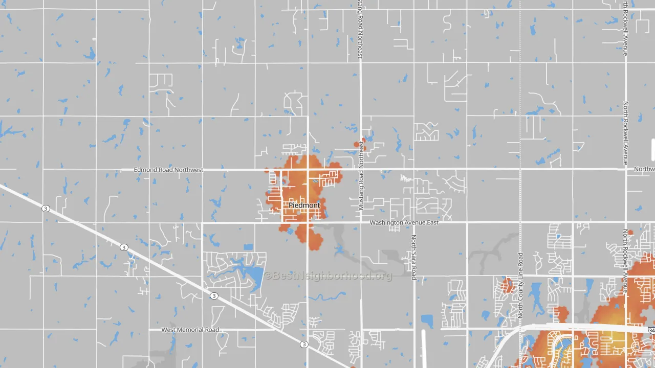 Bike Grade map of 73078, OK