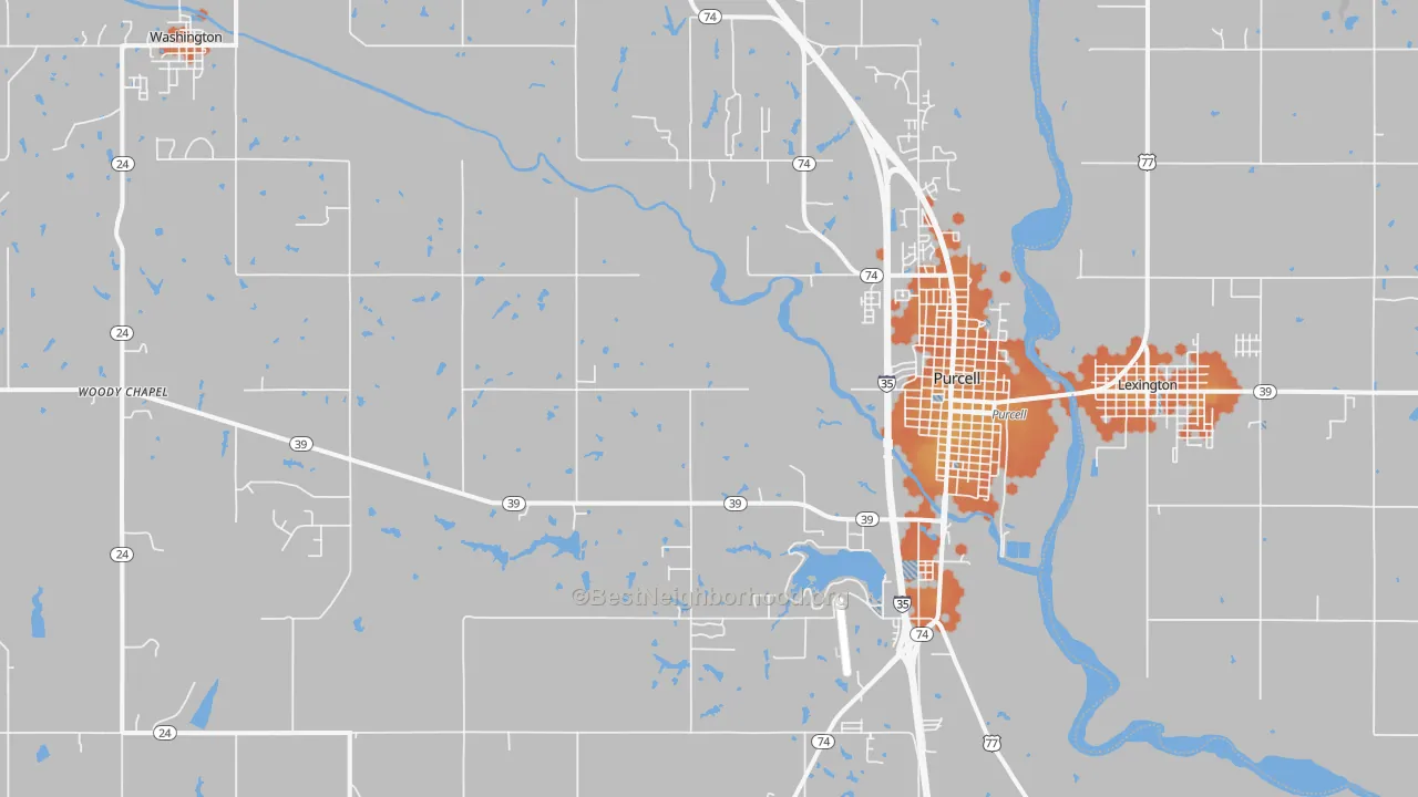 Bike Grade map of 73080, OK