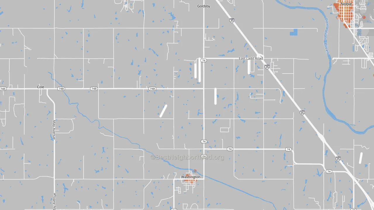 Bike Grade map of 73093, OK