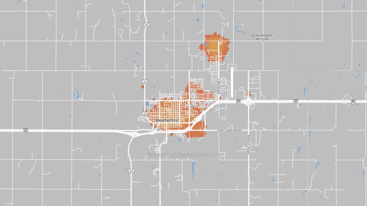 Bike Grade map of 73096, OK