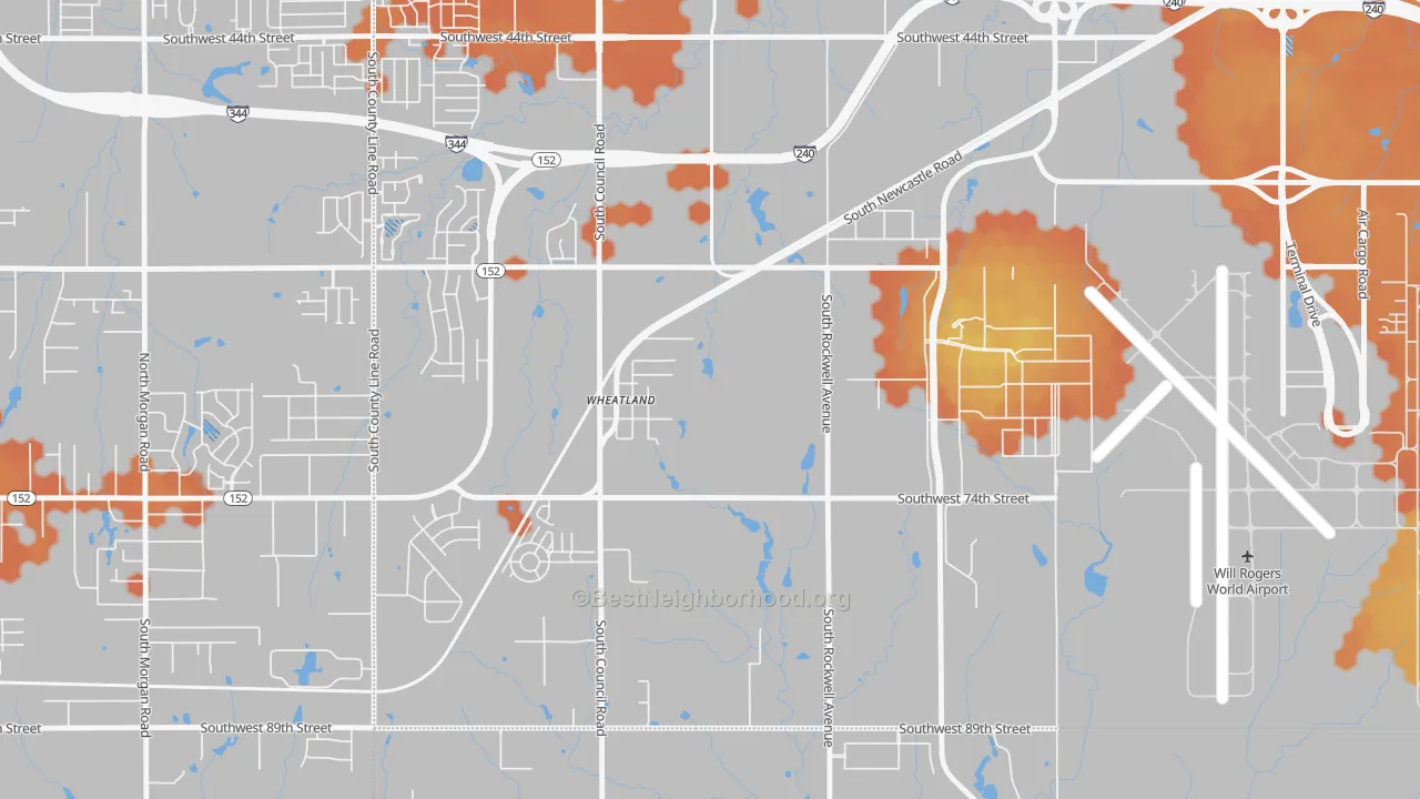 Bike Grade map of 73097, OK