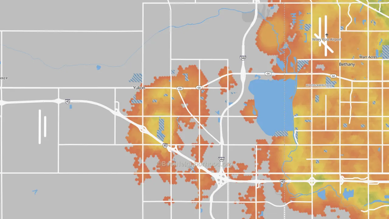 Bike Grade map of 73099, OK