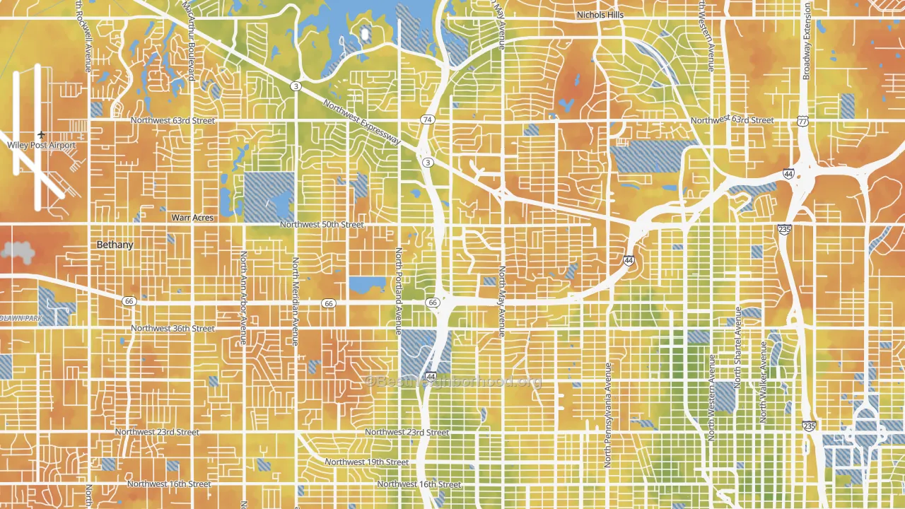 Bike Grade map of 73112, OK