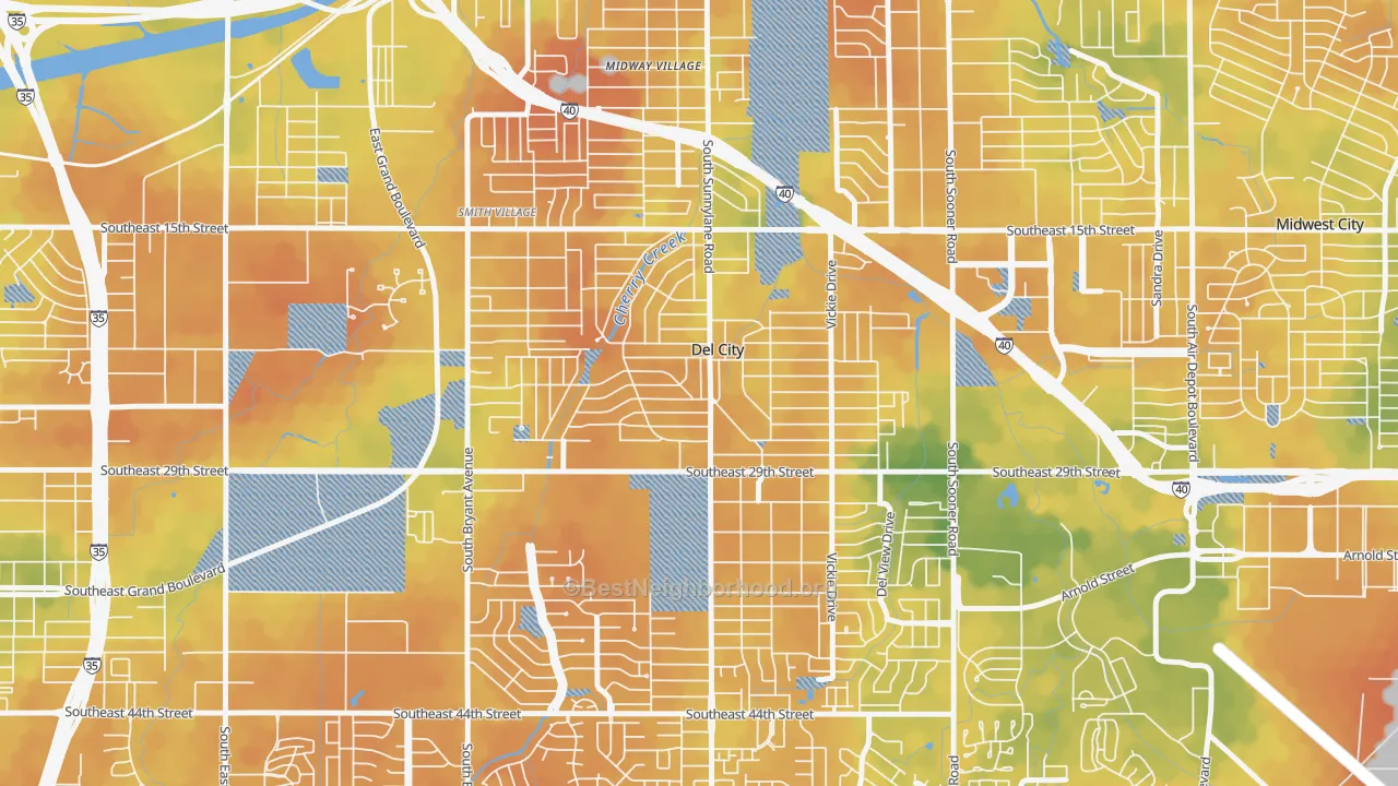 Bike Grade map of 73115, OK