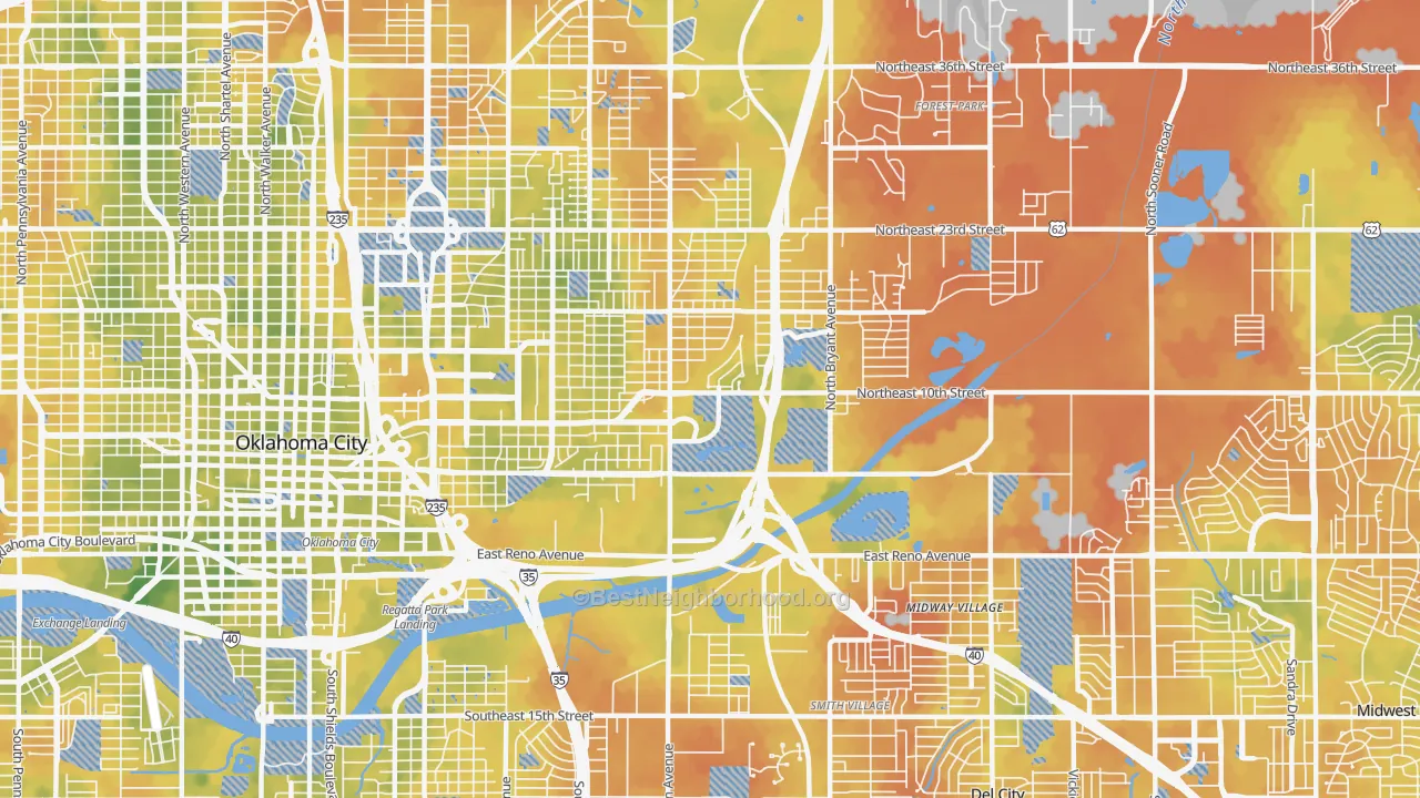 Bike Grade map of 73117, OK