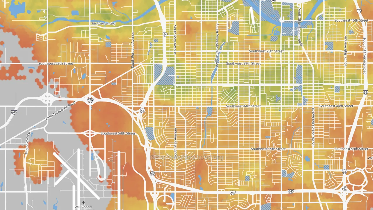 Bike Grade map of 73119, OK