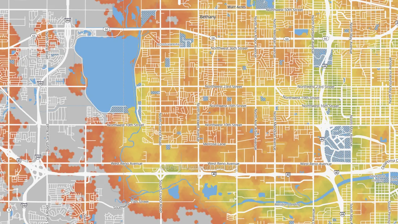 Bike Grade map of 73127, OK