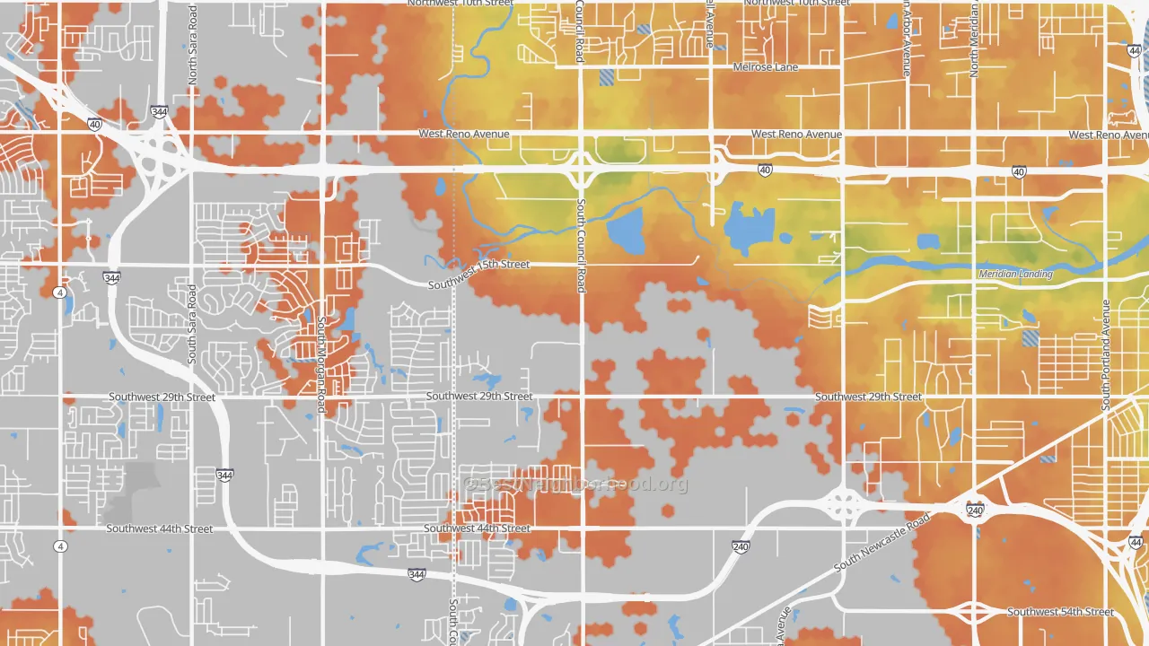 Bike Grade map of 73128, OK