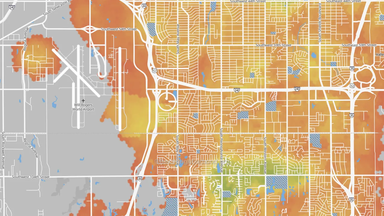 Bike Grade map of 73159, OK