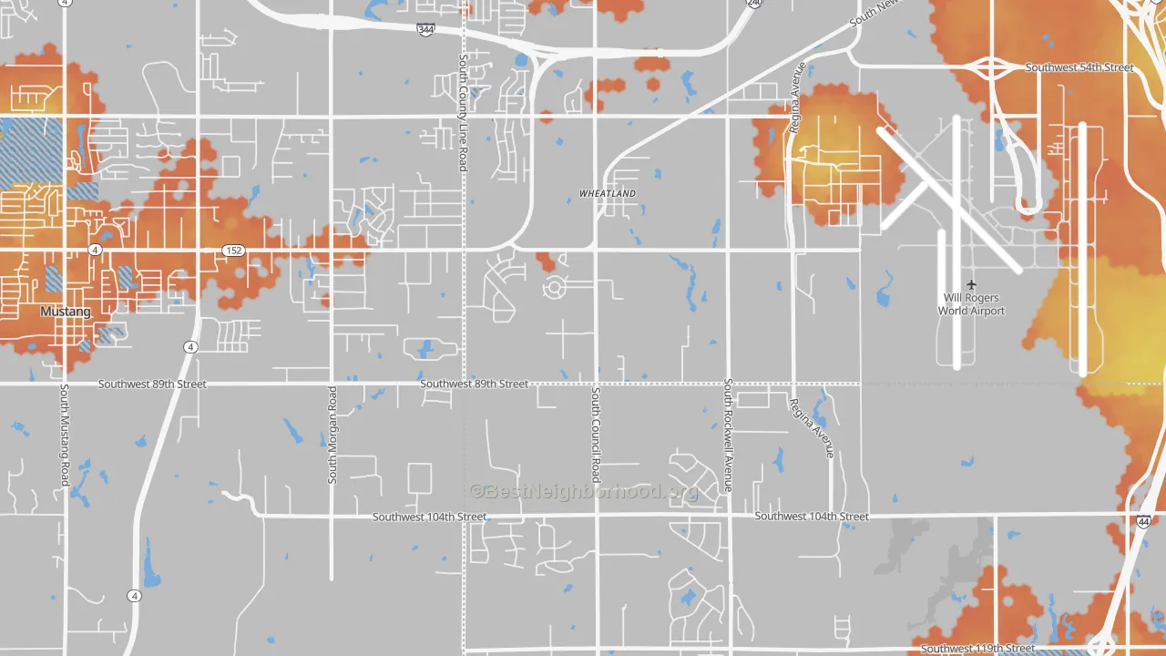 Bike Grade map of 73169, OK