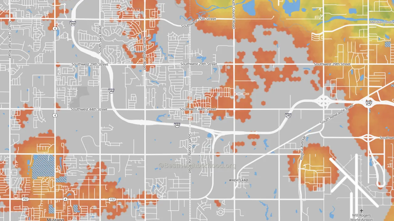 Bike Grade map of 73179, OK