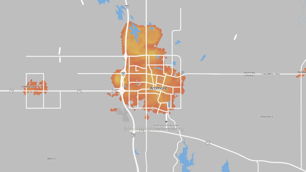 Bike Grade map of 73401, OK