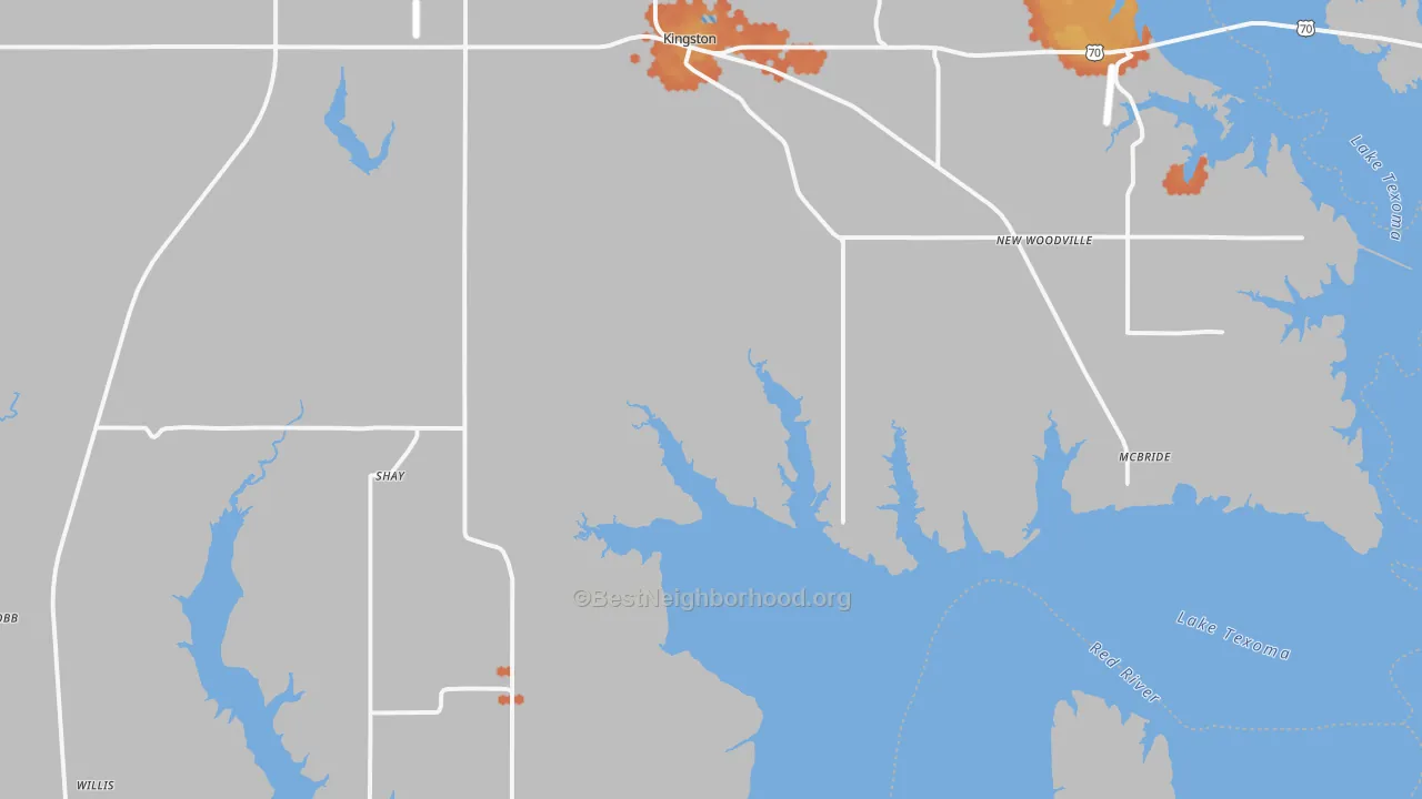 Bike Grade map of 73439, OK