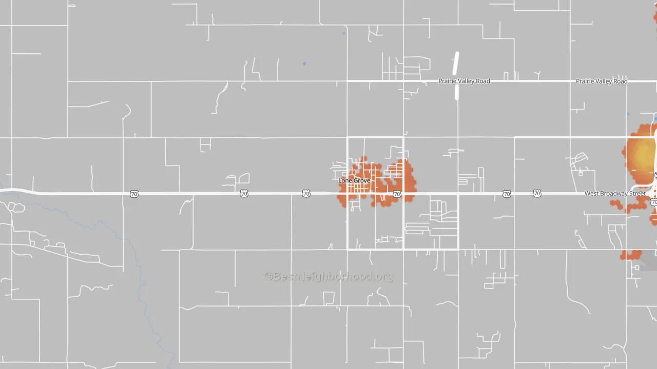 Bike Grade map of 73443, OK