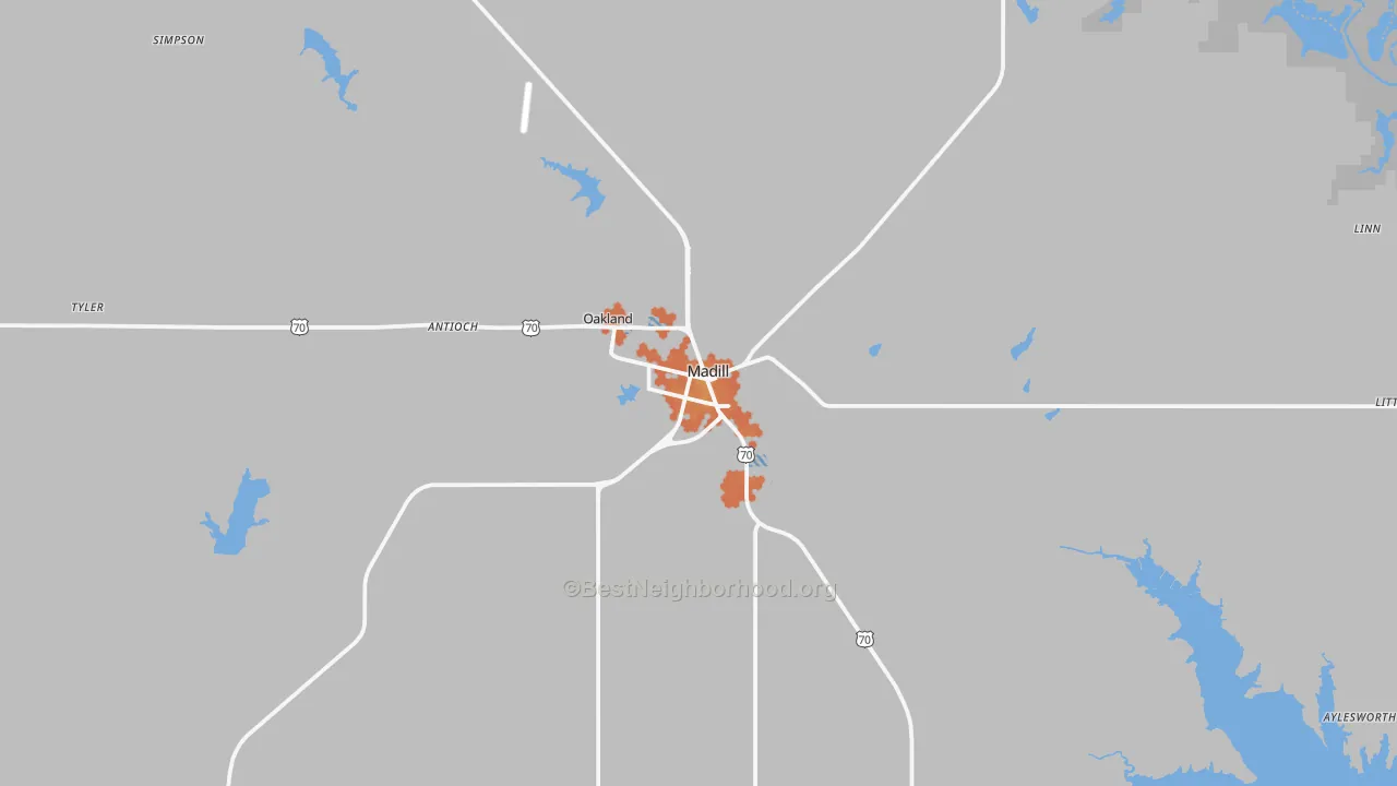 Bike Grade map of 73446, OK