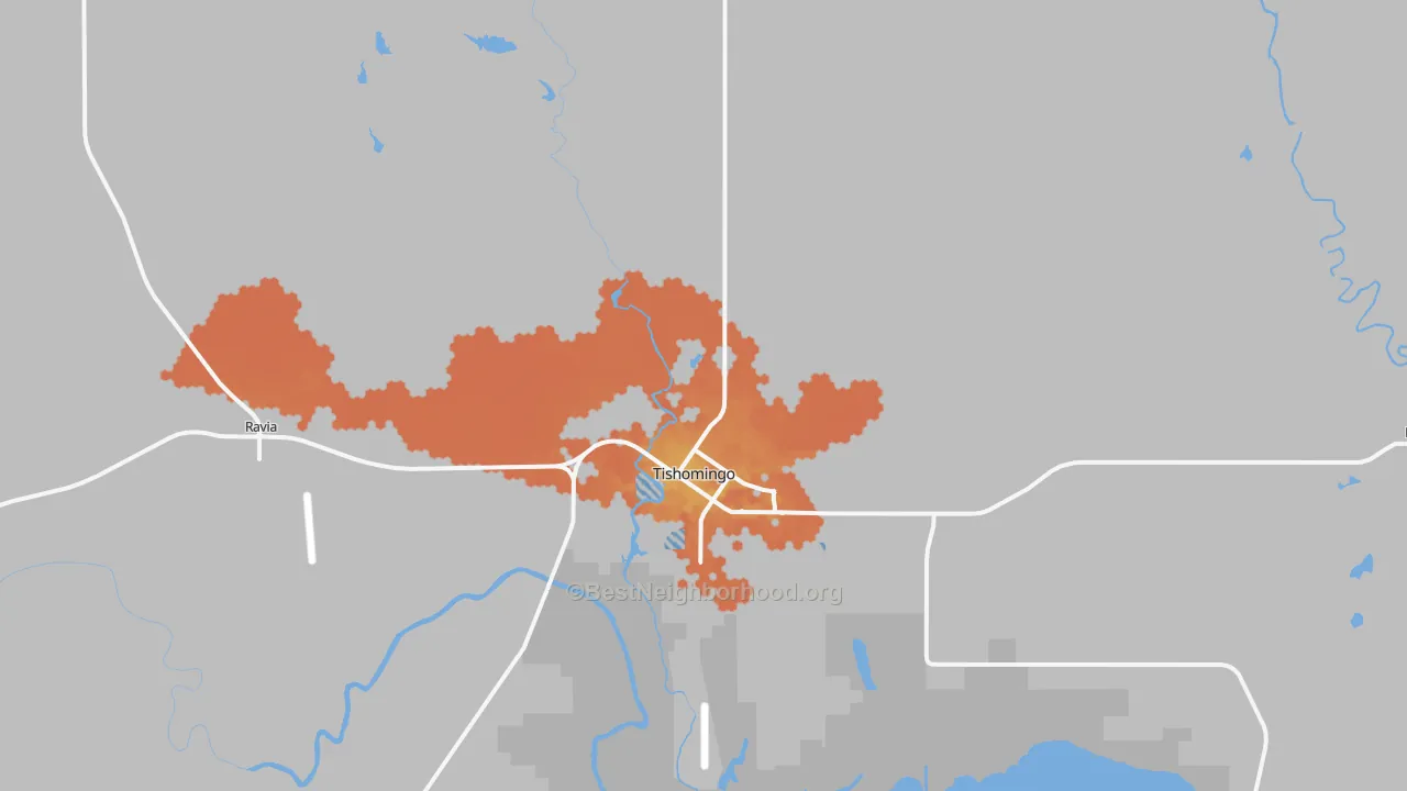 Bike Grade map of 73460, OK