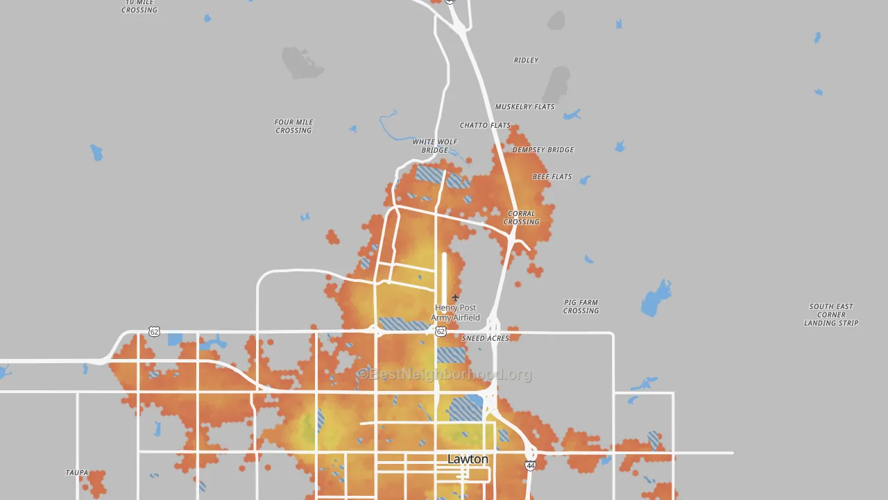 Bike Grade map of 73503, OK
