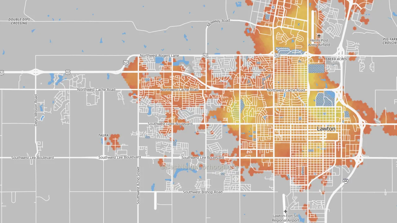 Bike Grade map of 73505, OK