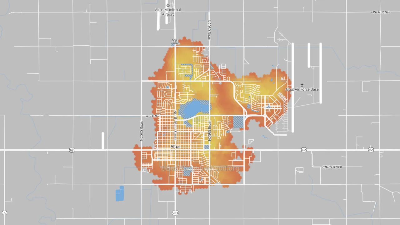 Bike Grade map of 73521, OK