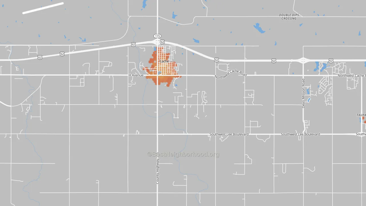 Bike Grade map of 73527, OK