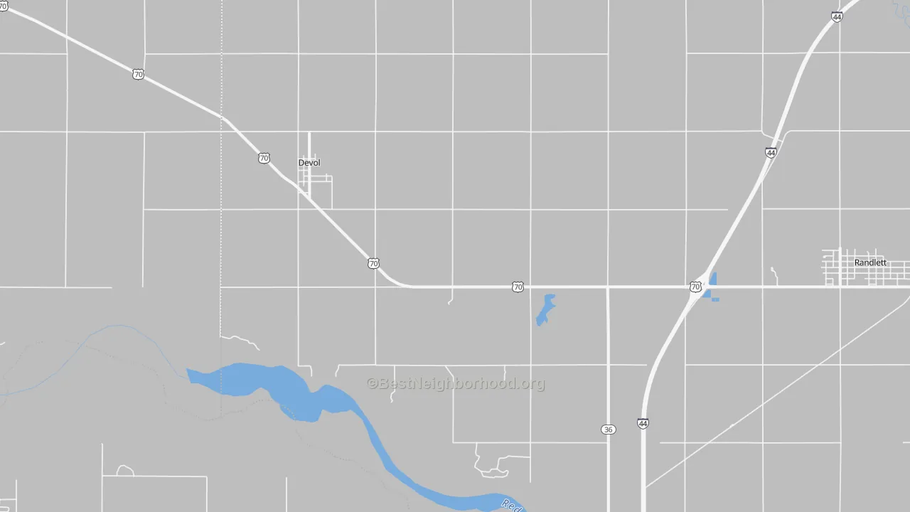Bike Grade map of 73531, OK