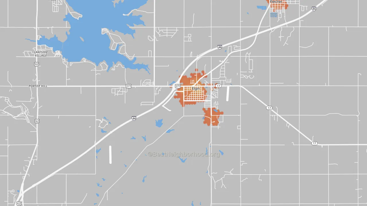 Bike Grade map of 73538, OK
