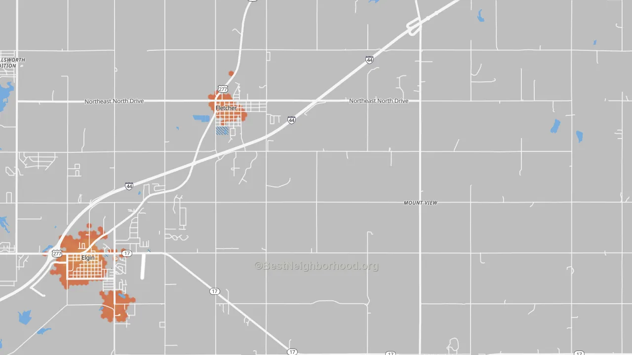 Bike Grade map of 73541, OK