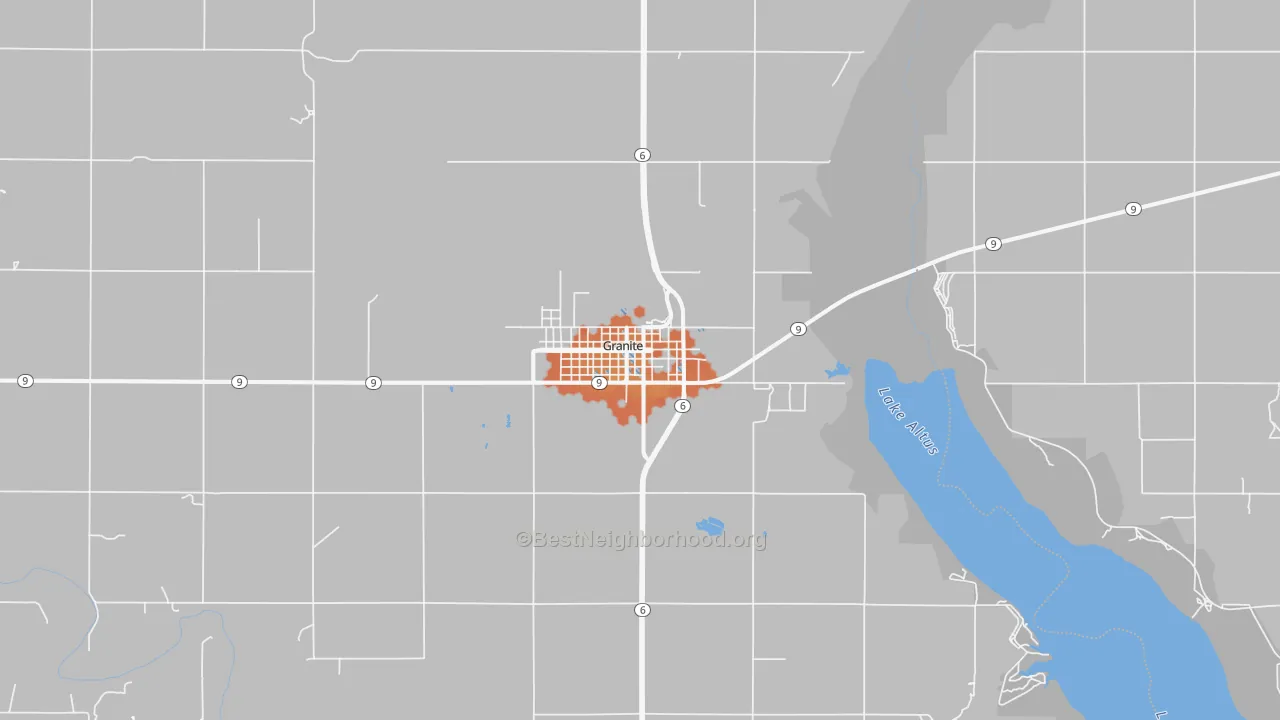Bike Grade map of 73547, OK