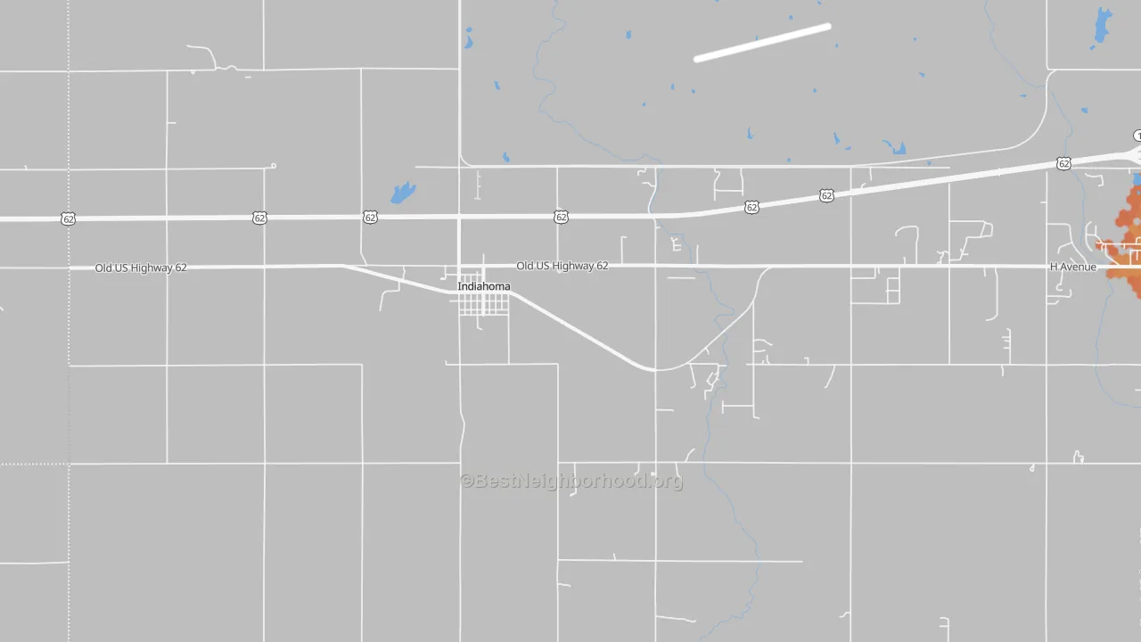 Bike Grade map of 73552, OK