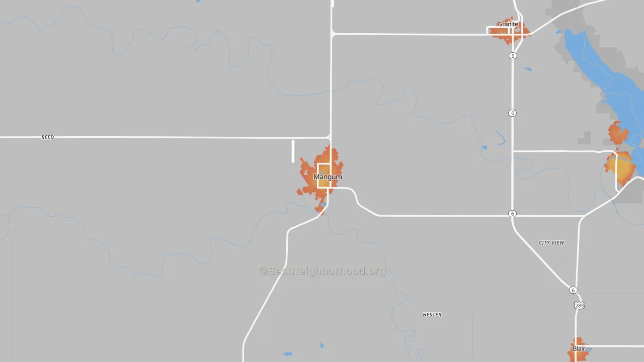 Bike Grade map of 73554, OK