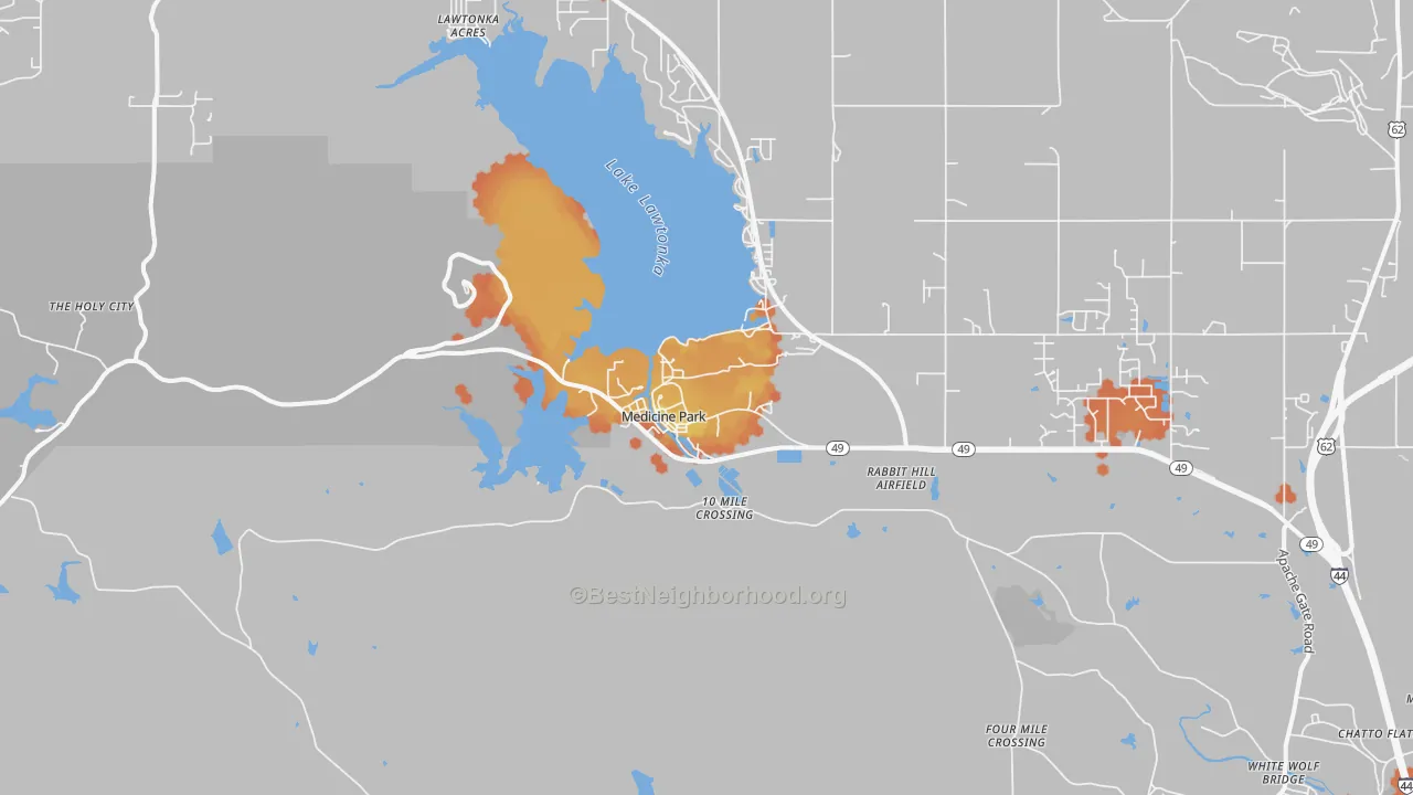 Bike Grade map of 73557, OK